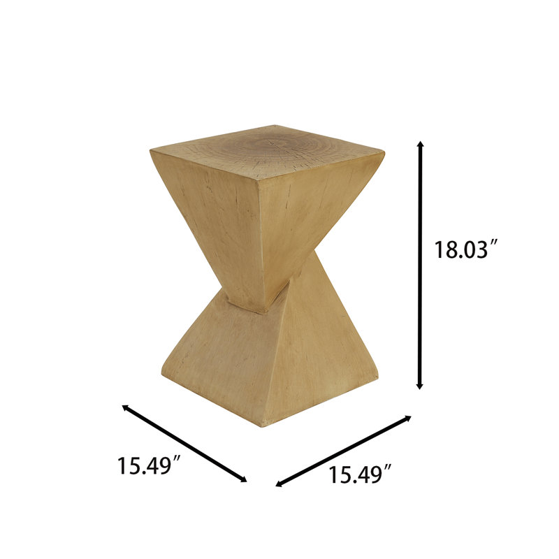 Table de bout moderne en béton géométrique pour l'intérieur et l'extérieur, Clair naturel
