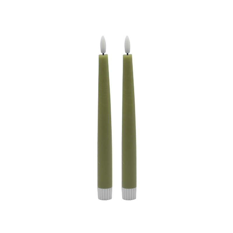 Grande chandelle sans flamme 2 pièces, Vert