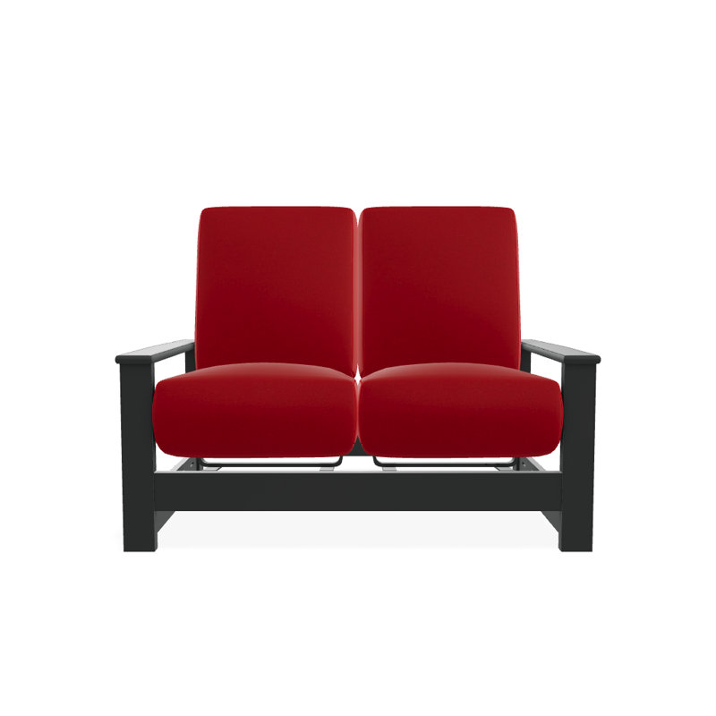 Leeward 56.5'' Wide Loveseat with Cushions, Graphite, Red 1A