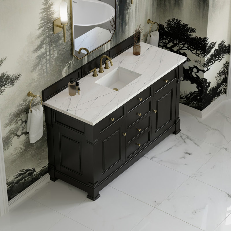 Brookfield Single Vanity, Widespread, Ethereal Noctis, Black Onyx