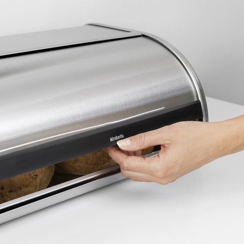 Boîte à pain à couvercle roulant Brabantia, Acier mat anti-traces de doigts