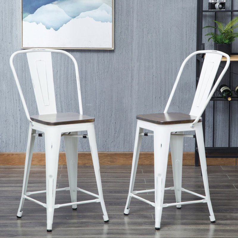 Tabouret de comptoir 24 po Modern, Étain rustique, Tabouret de comptoir (assise de 24 po de hauteur)