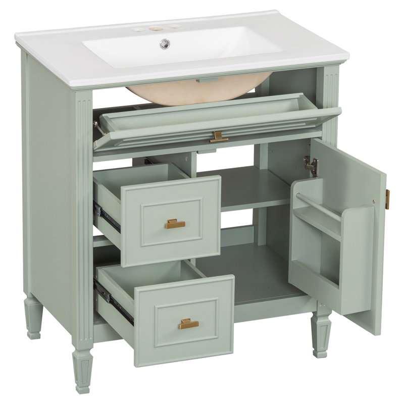 Meuble-lavabo 30 po avec lavabo, Vert