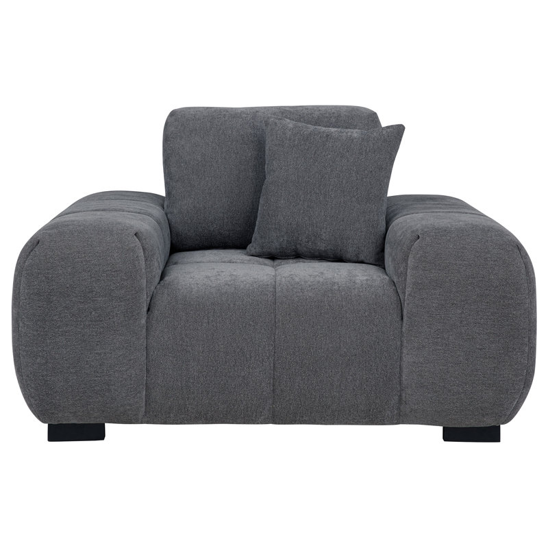 Fauteuil d'appoint octave rembourré gris anthracite Octavia, Gris