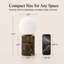 Lampe de table 11,5 "moderne en marbre naturel brun avec abat-jour en verre laiteux-942038133