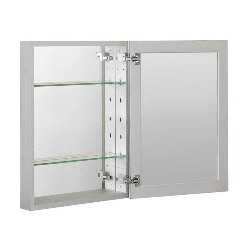 Armoire à pharmacie à fixation en surface et à fixation en surface avec 2 tablettes réglables encastrées ou à fixation en surface Vladimir