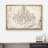 Glam Chandelier "Bright Gold Crystal Light Collier Artwork, Vintage Elegant Wall Pictures, Large Framed Canvas Giclée Print Wall Art"-93589515-93589519
