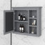Pharmacie, armoire de rangement de salle de bain murale avec miroir, 3 tablettes ouvertes-708769830