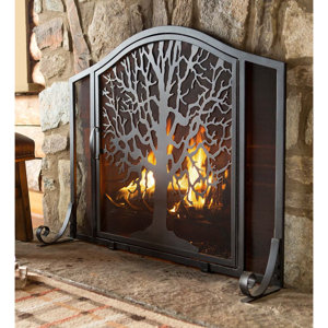 Kittleson Iron Tree of Life Fireplace Screen with 1 Door