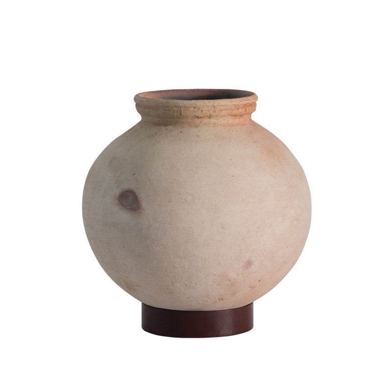 Desert Water Pot w/Iron Base, 13.5" H x 13.5" W x 13.5" D