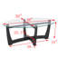 Table basse ovale en verre 48 pouces avec cadre noir-550113903