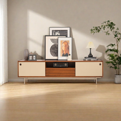 Meuble télé avec tablette ouverte Retro Wood