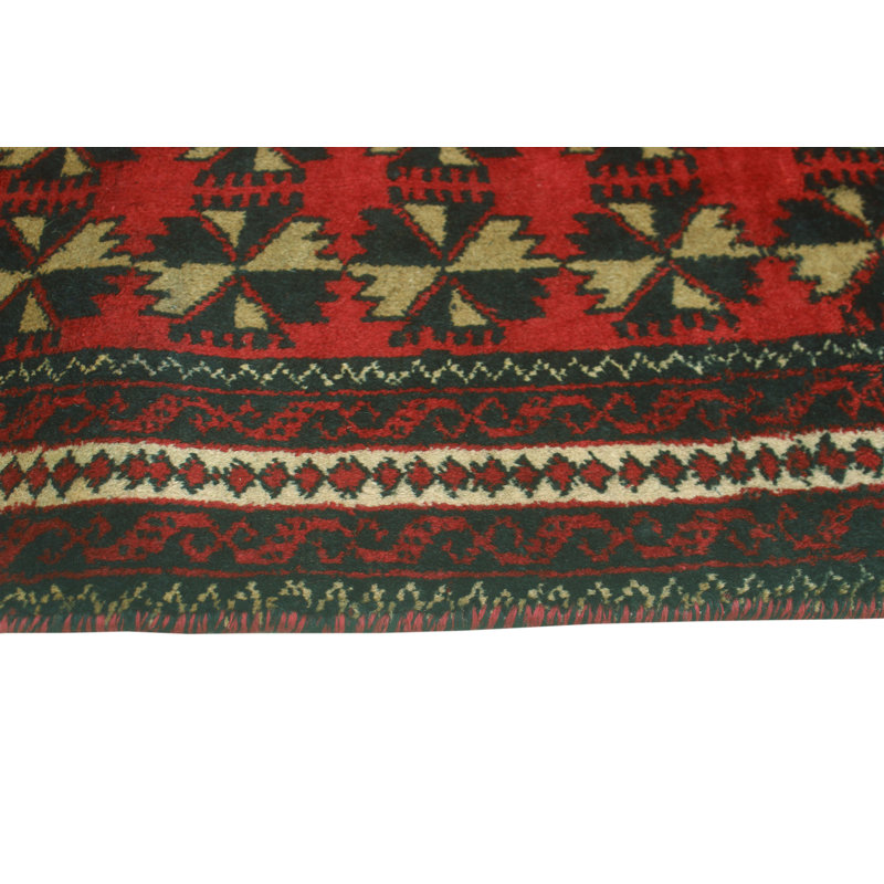 One-of-a-Kind 3' x 6'2" 1980s Rectangle and Runner Wool Area Rug in Blue and Green