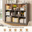 Armoire de rangement à 10 cubes avec prises intégrées et lumières DEL - meuble télé, organisateur, H 39,4 po x l 47,2 po x P 11,8 po-1939105825-1938799353
