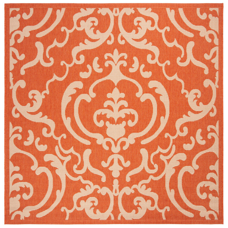 Cherene Performance Oriental Indoor/Outdoor Area Rug, Square 6'7"
