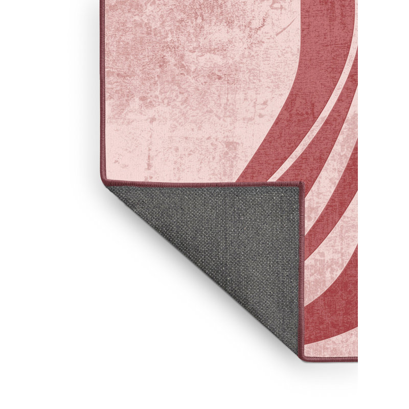 Soft Plush Faust Valentines Modern & Contemporary Abstract Area Rug in Pink – Rose Binding, 4x6