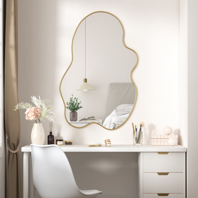 Irregular Cloud Shaped Metal Framed Wall Mirror