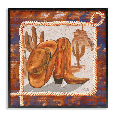 Western Cowboy Boot Framed Giclee Art by Gina Ritter