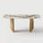 71'' Luxury Sintered Stone Top Dining Table, Modern Rectangular Kitchen Table for 6-8 People with Stainless Steel, Gold Base Dining Room Table for Living Room ( Table Only)-850415914-850415916