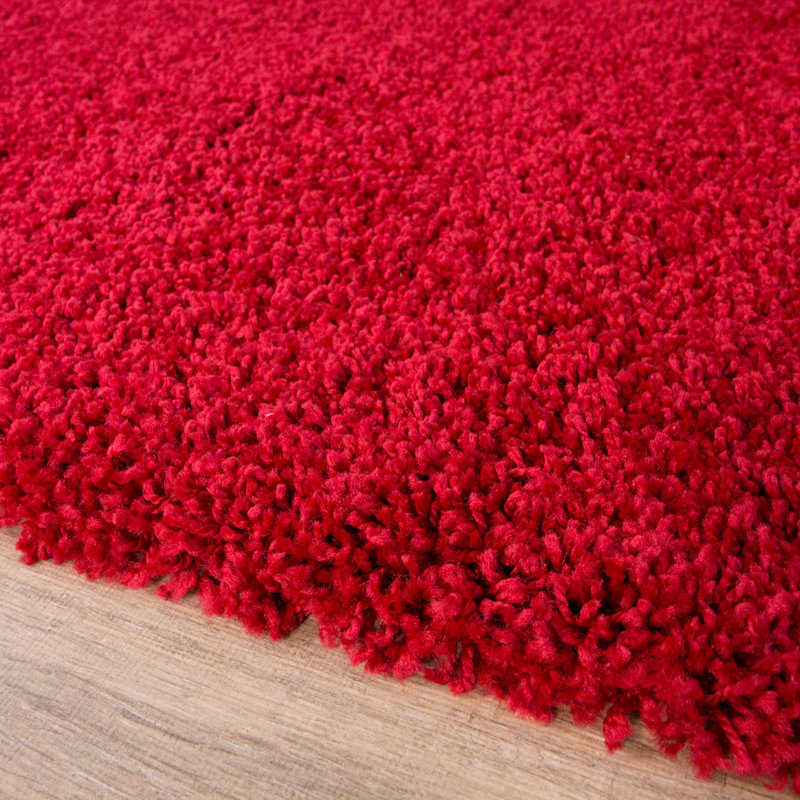 Honey-Mae Solid Colour Shag Area Rug, Rectangle 110cm x 160cm