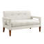 Ensemble de salon moderne 2 pièces avec revêtement en chenille beige, ressorts ensachés et structure en bois massif, une chaise, capacité de 3 places, pieds finition noyer, 136 kg