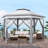 13 Ft. W x 11 Ft. D Weather-resistent Iron Patio Gazebo with sidewalls-110916855-110916852