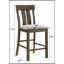 Ensemble de salle à manger 5 pièces à hauteur de comptoir avec base à tréteaux robustes, chaises rembourrées et finition en bois riche pour un charme rustique-1241477805