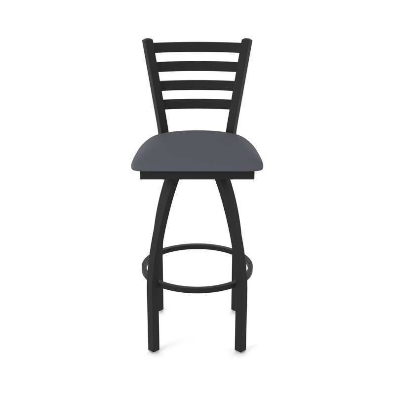 Tabouret pivotant Jackie, Vinyle - tempête Canter, Noir froissé, Tabouret de comptoir (siège d'une hauteur de 25 p