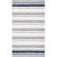 Tapis ivoire / bleu marine en coton tissé à plat à la main Addilyn-981605391
