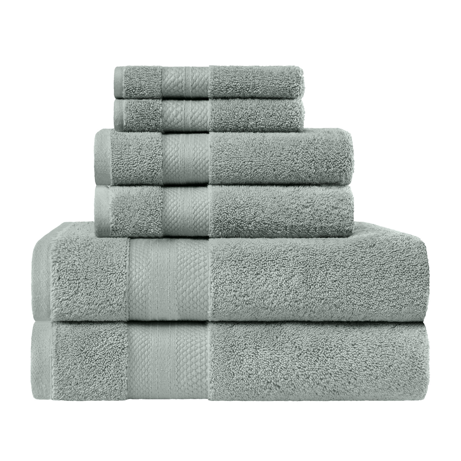 Finnian Ultra-Plush Heavyweight, 100% Turkish Towel Collection, Olive Green, 6 Piece Towel Set