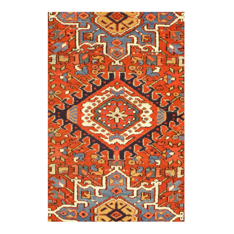 Luiscarlos Wool Oriental Area Rug in Rust
