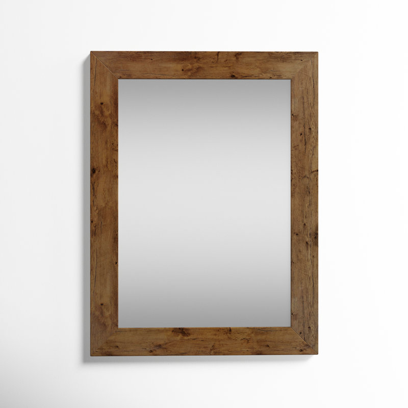 Carise Rectangle Mirror, 48" H x 36" W, Light Walnut