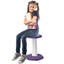 Fauteuil oscillant pour enfants, fauteuil actif avec coussin éponge, tabouret oscillant pour enfants, idéal pour les écoles et la maison, 7 à 14 ans, mauve