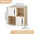 Modern Wooden Storage Cabinet With Sliding Doors,2-Tier Open And Closed Shelves Organizer,Natural Wood Finish With White Panels,For Living Room,Bedroom,Or Kids'room, Sideboard