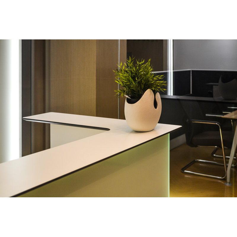 Candus Rectangle Glass Reception Desk