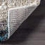 Tapis à poil long brun / bleu sarcelle / bleu touffeté à rayures City-495133890