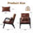 Mid-Century Modern Faux Leather Accent Armchair with Pillow,Matte Black-574029183