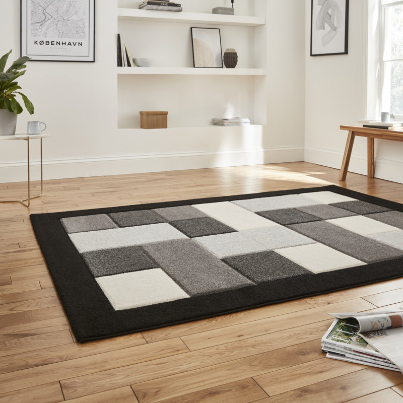 Tenenbaum area rug Machine Woven Black, Rectangle 60 x 120cm