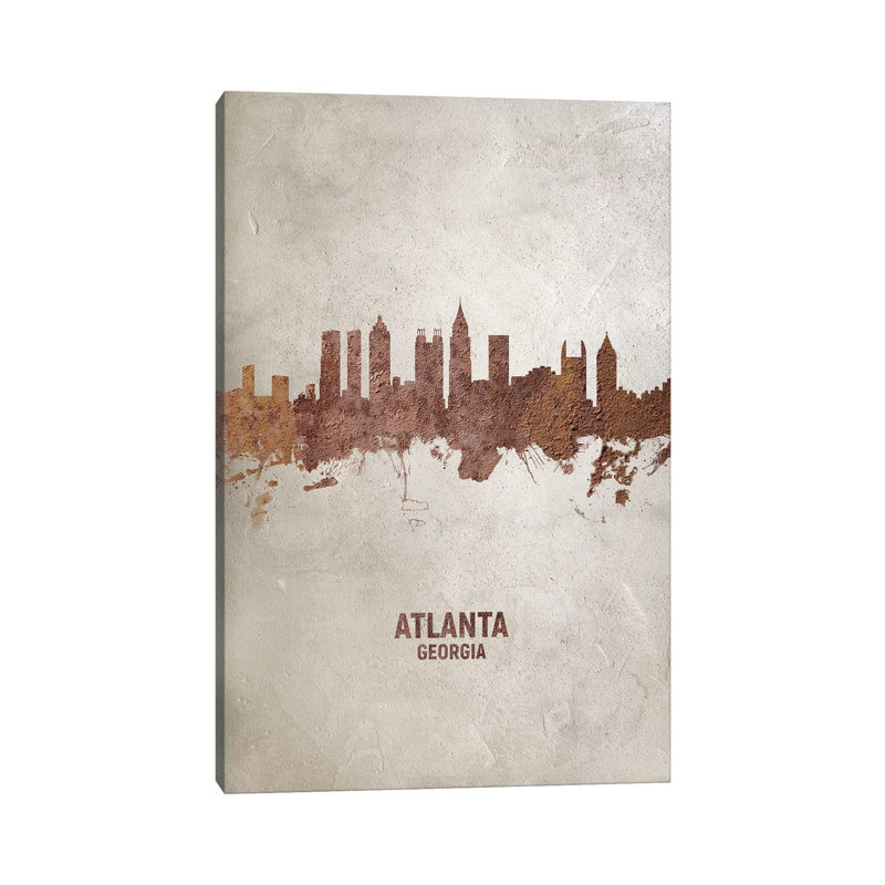 Atlanta Georgia Skyline Rust by Michael Tompsett - Wrapped Canvas Print, 101.6 cm H x 66.04 cm W x 1.91 cm D