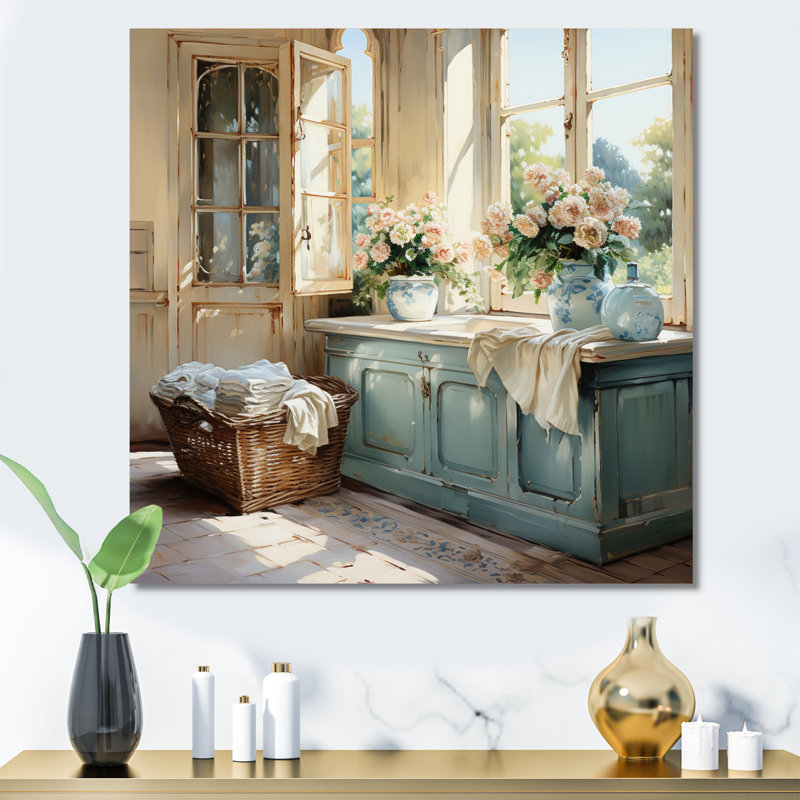 Laundry Room French Vintage I - Laundry Wall Art, 24" H x 24" W, No Frame, Wrapped Canvas