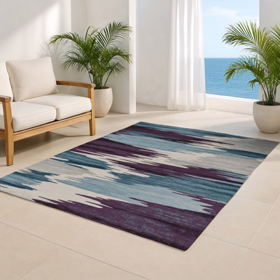 Tapis intérieur et extérieur gris Watercolor