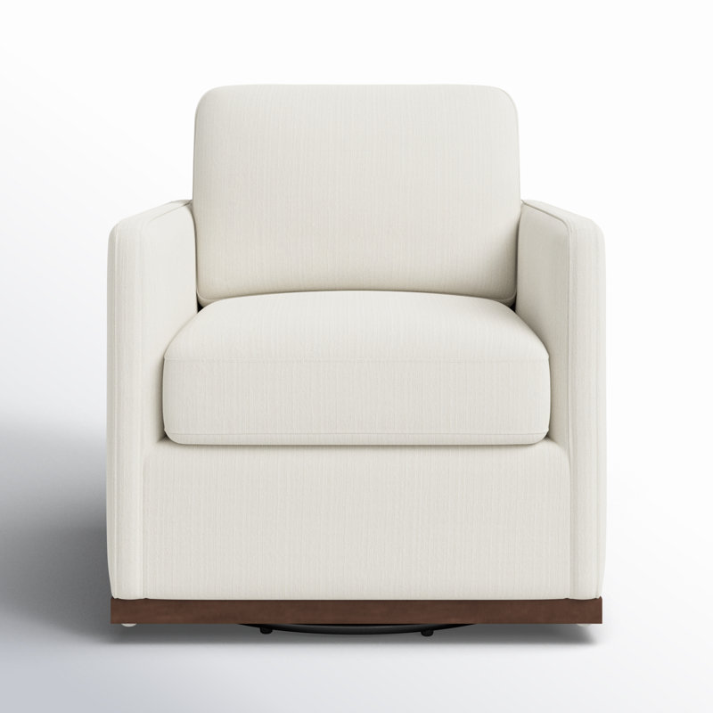Bobbi Upholstered Swivel Armchair, Flannigan Cotton