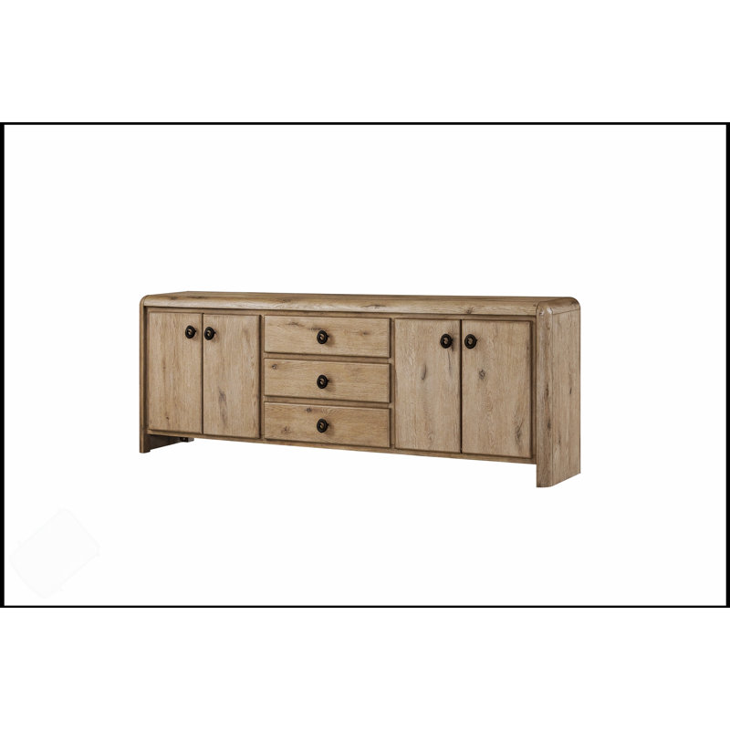 Console English Knotty de 84 pouces au charme rustique et au rangement spacieux, parfaite pour les couloirs et les salons.