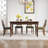 Nut-brown Rectangular Solid Manufactured Wood Dining Table-72316359