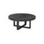 Chainsaw Coffee Table, Round, Black Iron Cross Base, Black/Copper