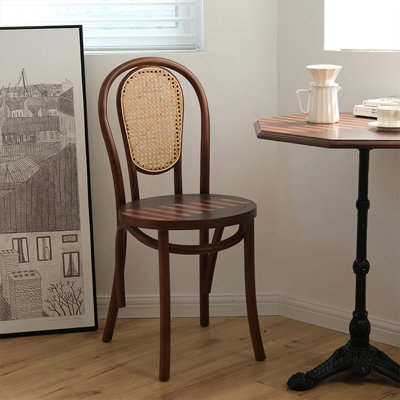 Ensemble de 2 chaises d'appoint à dossier beige et brun noisette