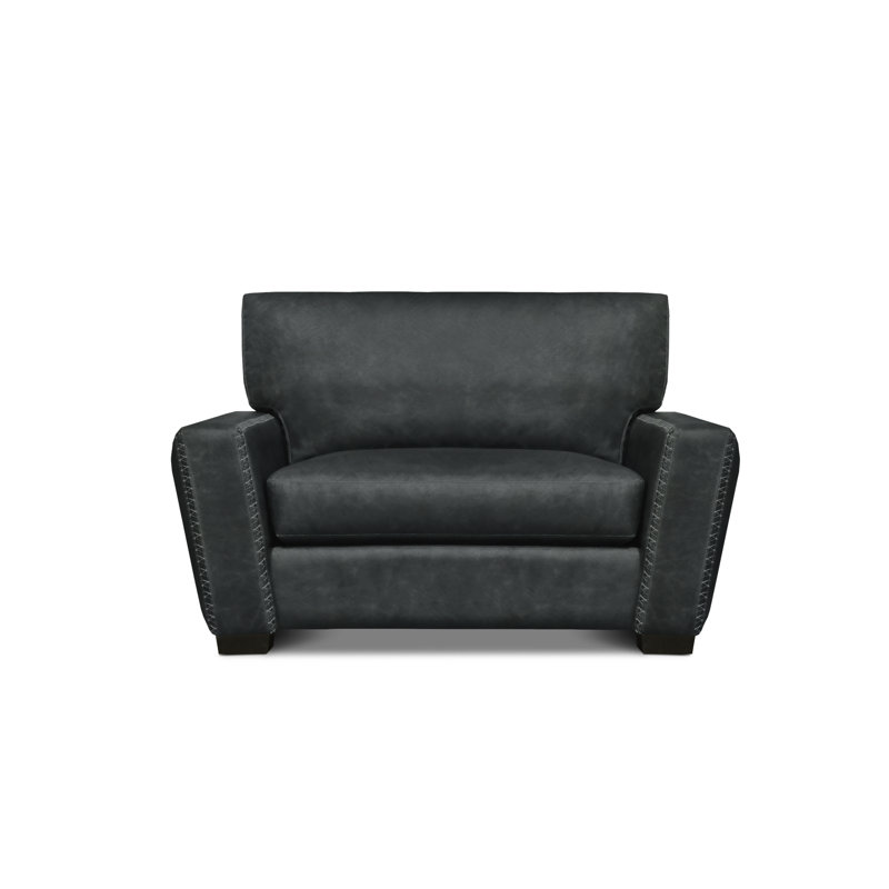 City Cowboy Leather Loveseat, Midnight (La Royale), Espresso