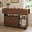 Table de cuisine moderne pour îlot de cuisine pliable avec tablettes de rangement et roulettes pour petits espaces-1046153525