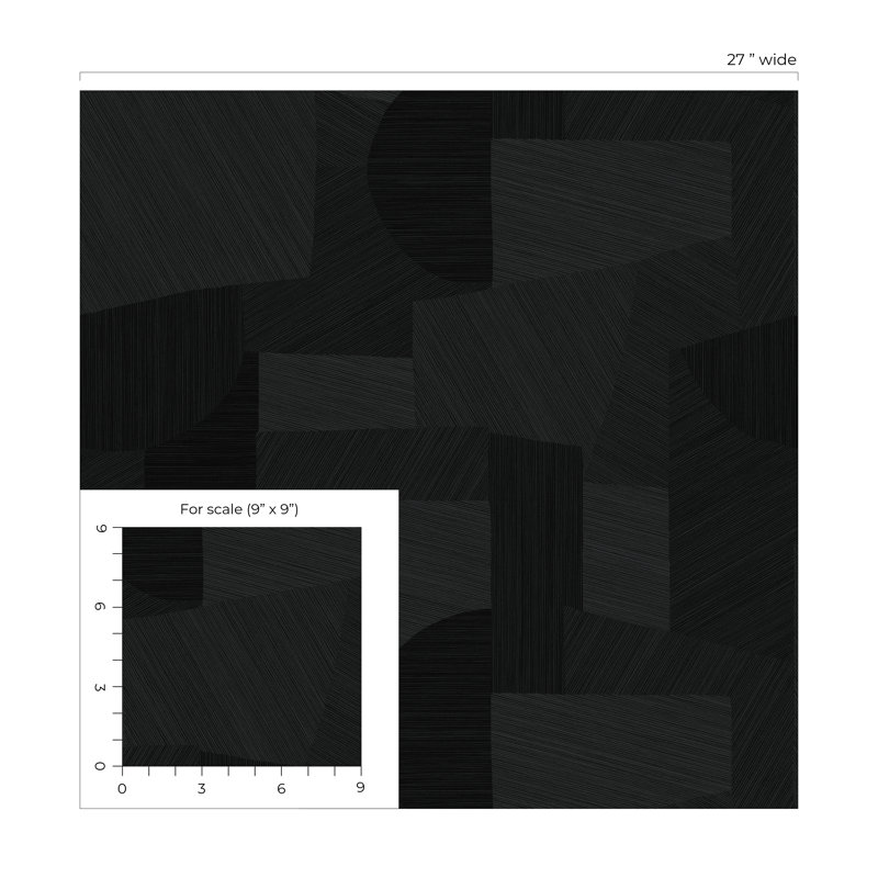 Papier peint ivoire Ivy Bronx Designs, Noir, noir, noir, noir