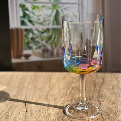 Verres à vin en plastique Rainbow Diamond